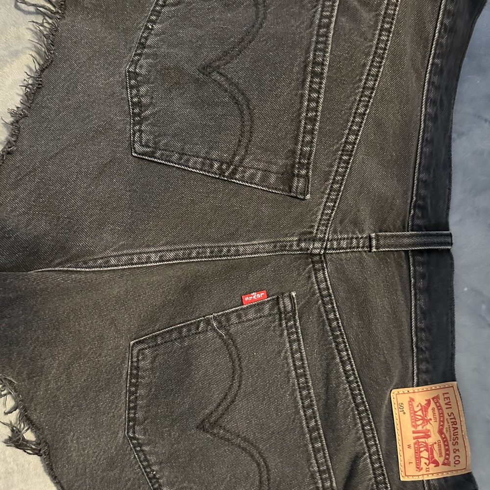 Levi's Charcoal Denim Cutoff Shorts